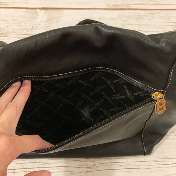 Marino Orlandi Black Leather Satchel Shoulder Bag